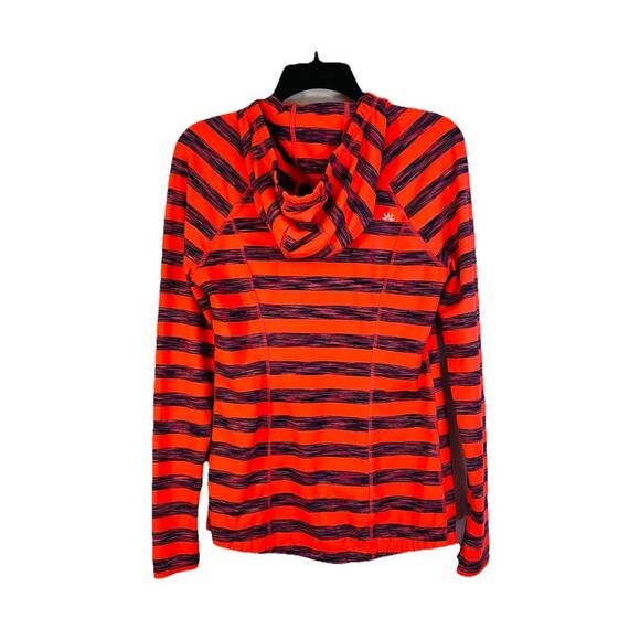 Lukka Women's Striped Zip Up Hoodie Size Medium Athletic Slim Fit Orange &Purple - Picture 2 of 11